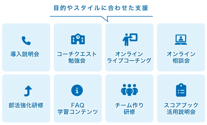 目的やスタイルに合わせた部活動支援