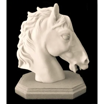 LUV012 : Marble Horse Head on stand