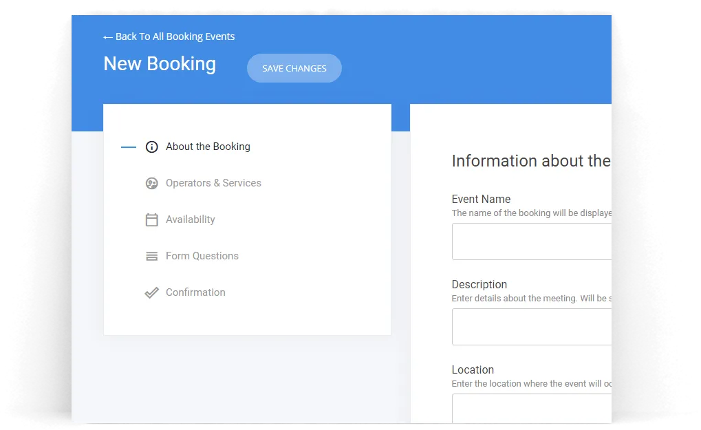 Create your booking event