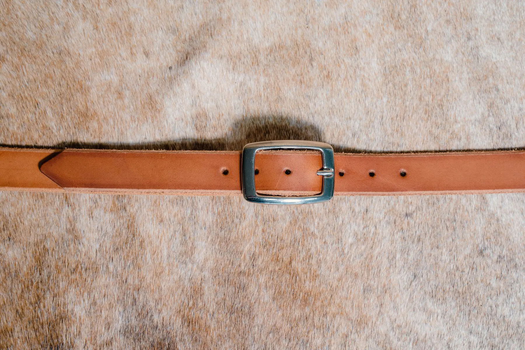 1" Casual-Work Leather Belt: Natural