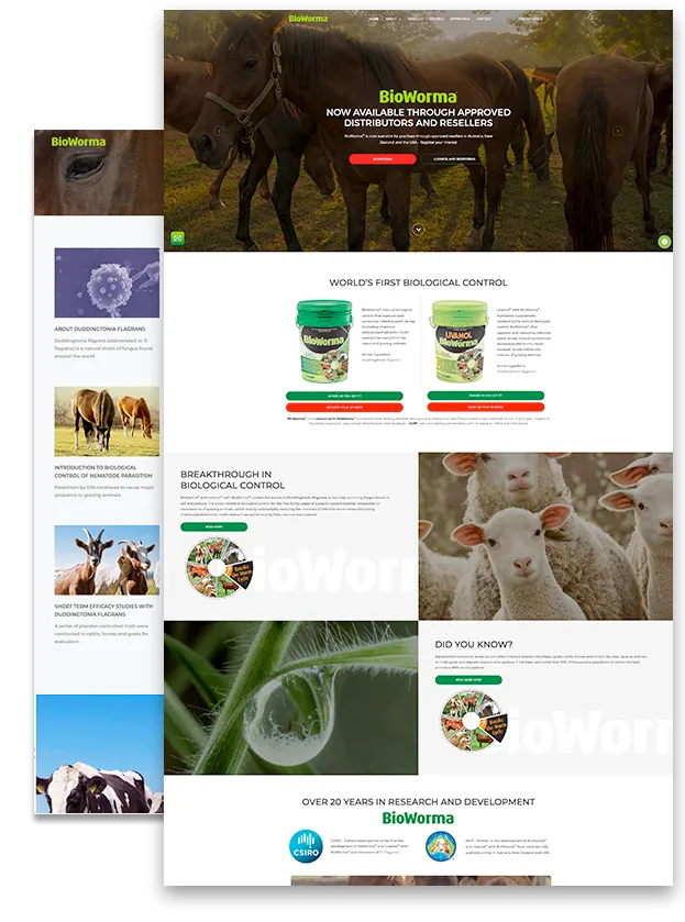 Bioworma website example