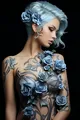 One Midjourney poster prompt Blue Roses Goddess 