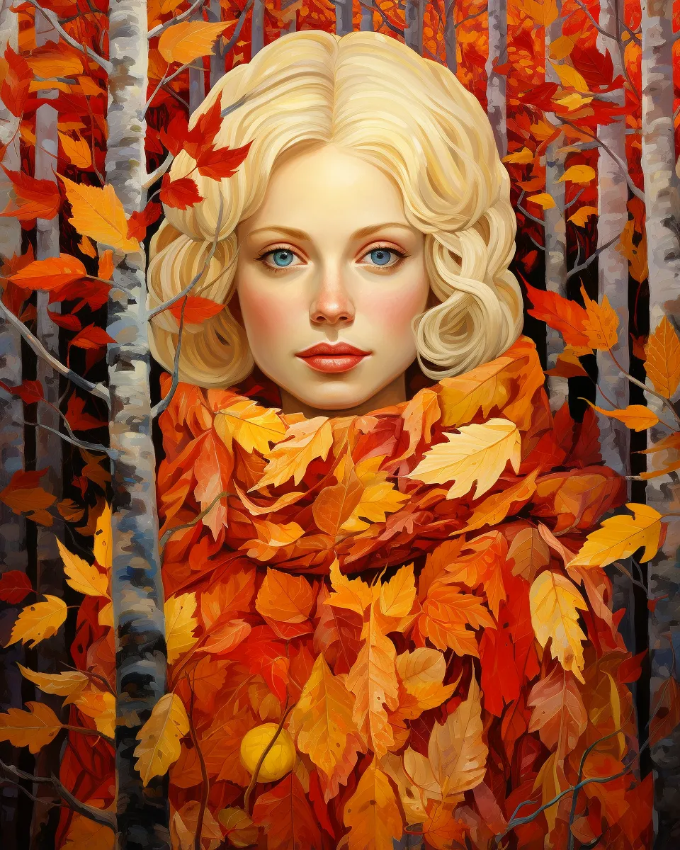 100 Midjourney poster prompts Artistic Autumn Portraits