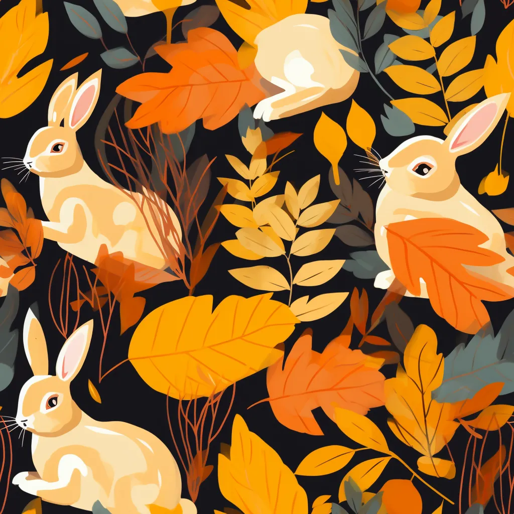 50 Midjourney Seamless Autumn patterns
