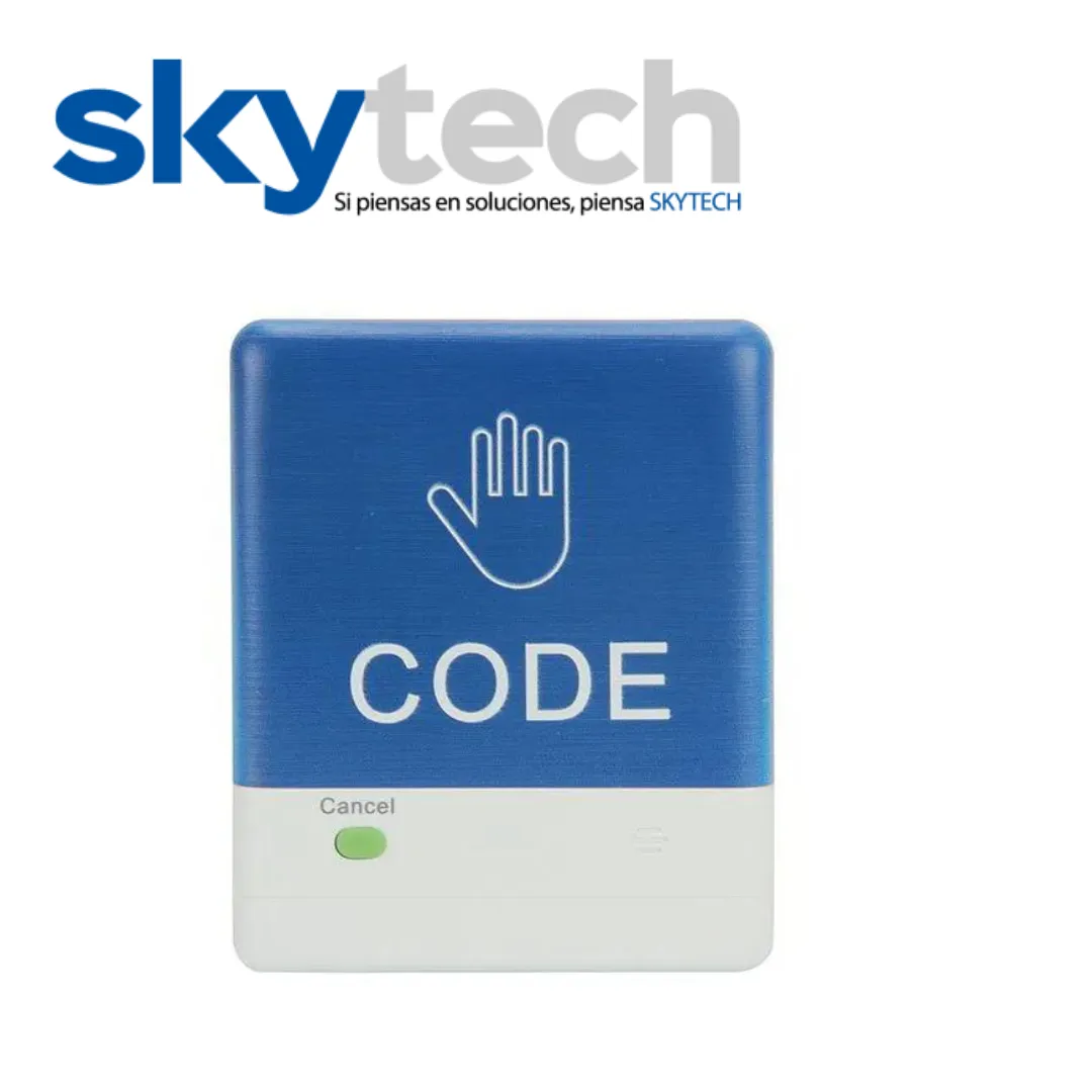 Botón inalámbrico para llamadas código azul. Hospital