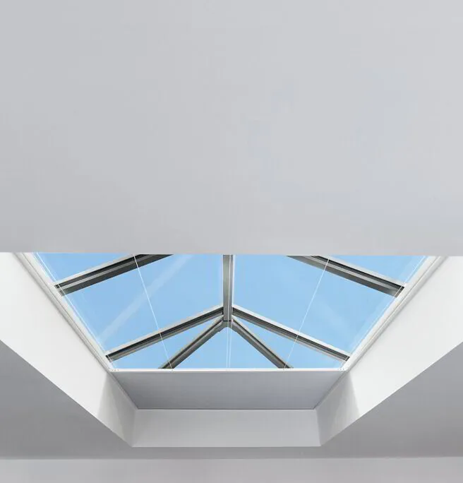 electric roof lantern blind partly closed