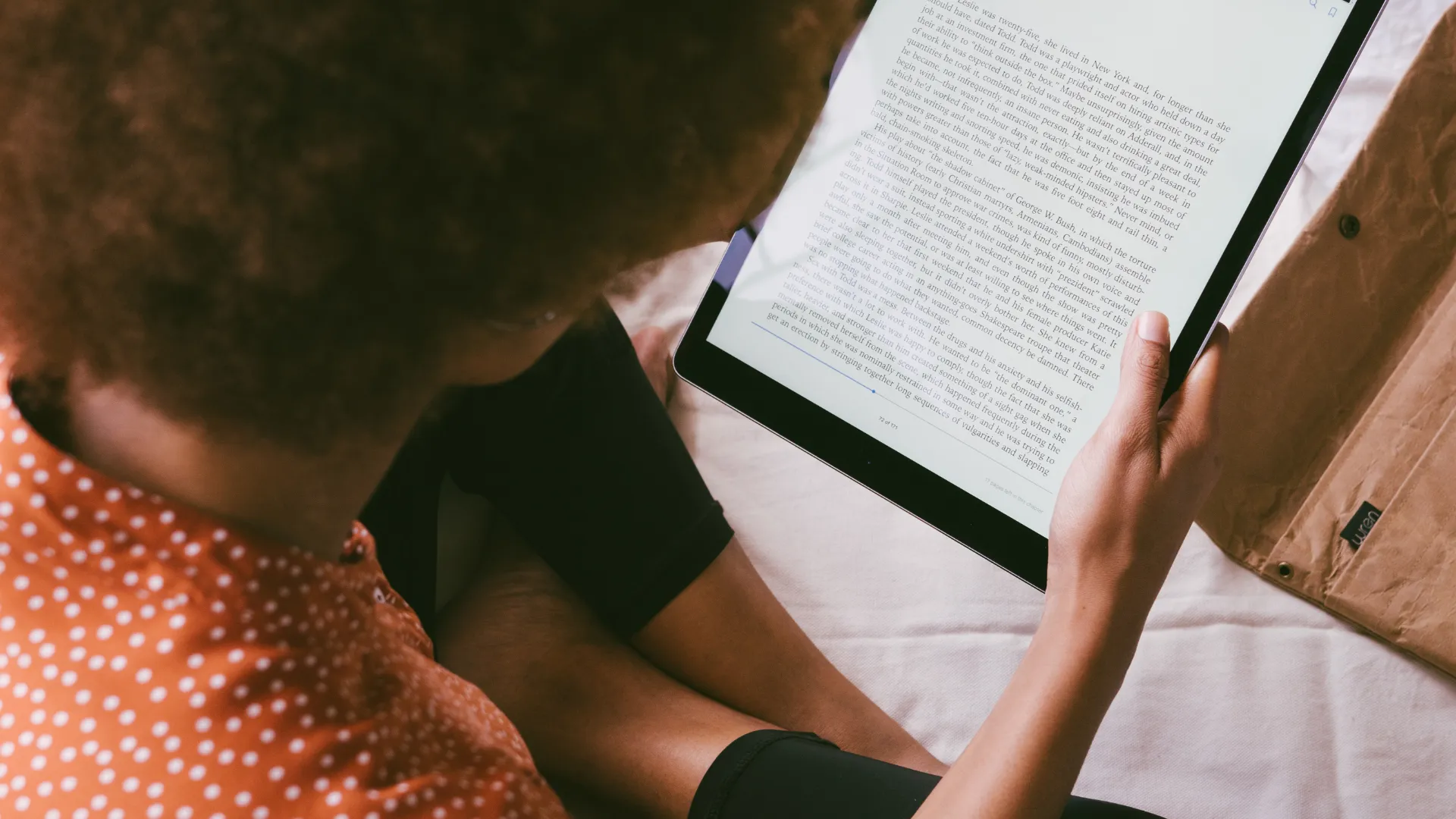 Woman reading an ebook