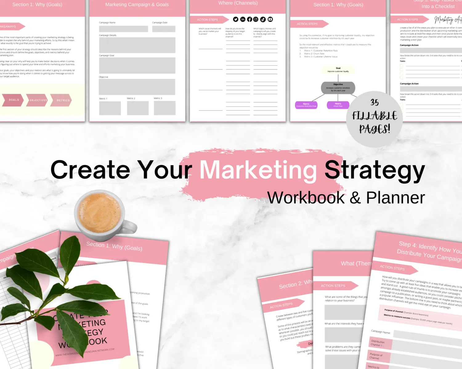 Strategic Marketing Workbook, Planner, and Guide for Business Growth