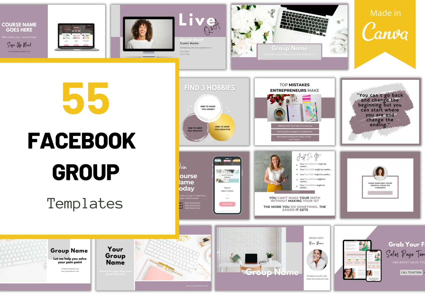 55 Purple Facebook Group Templates 