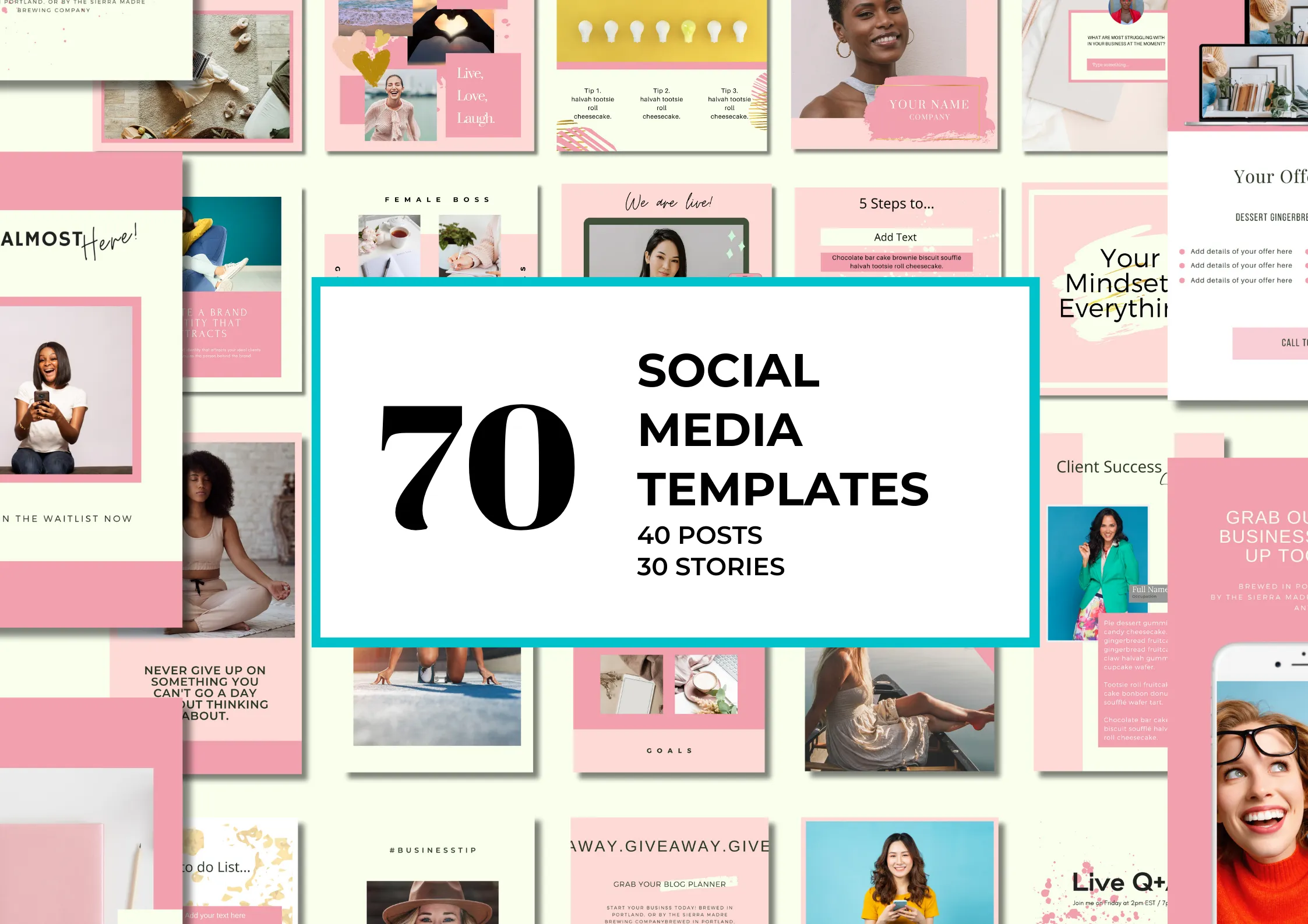 70 Pink Social Media Templates 