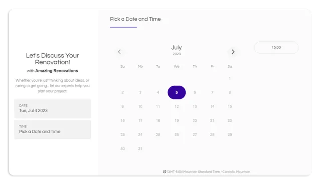 GoKoolio booking calendar app shows availability