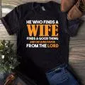 He Who Finds a Wife and Wife Found Couples T-Shirt