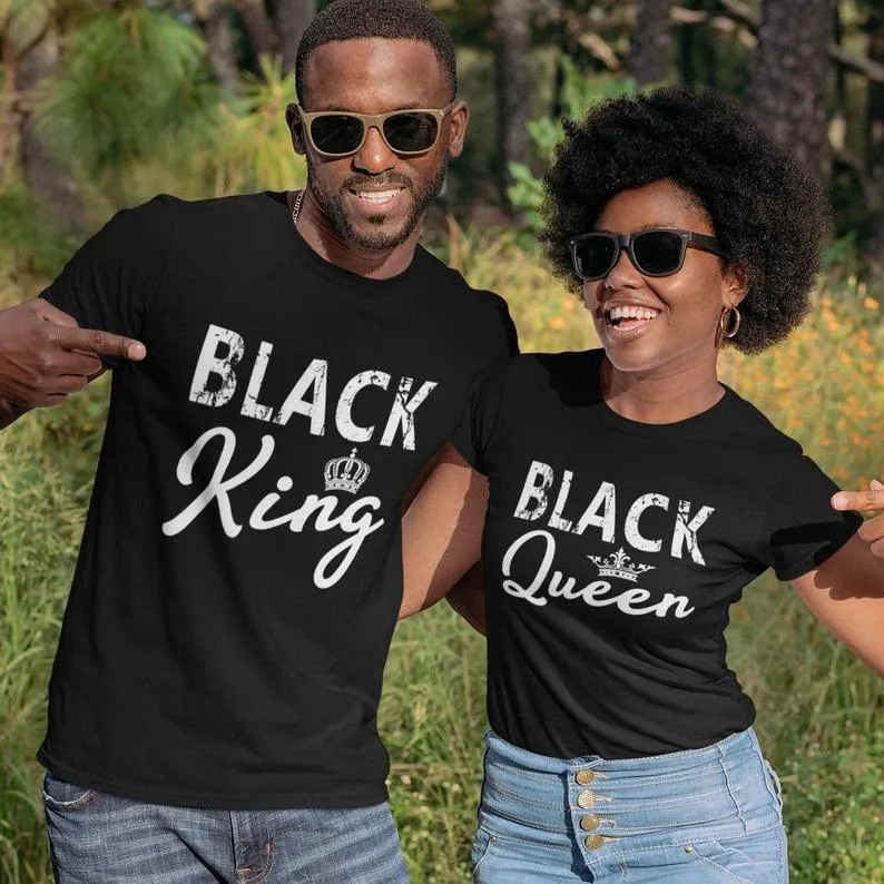 Black King and Black Queen Couples Shirts