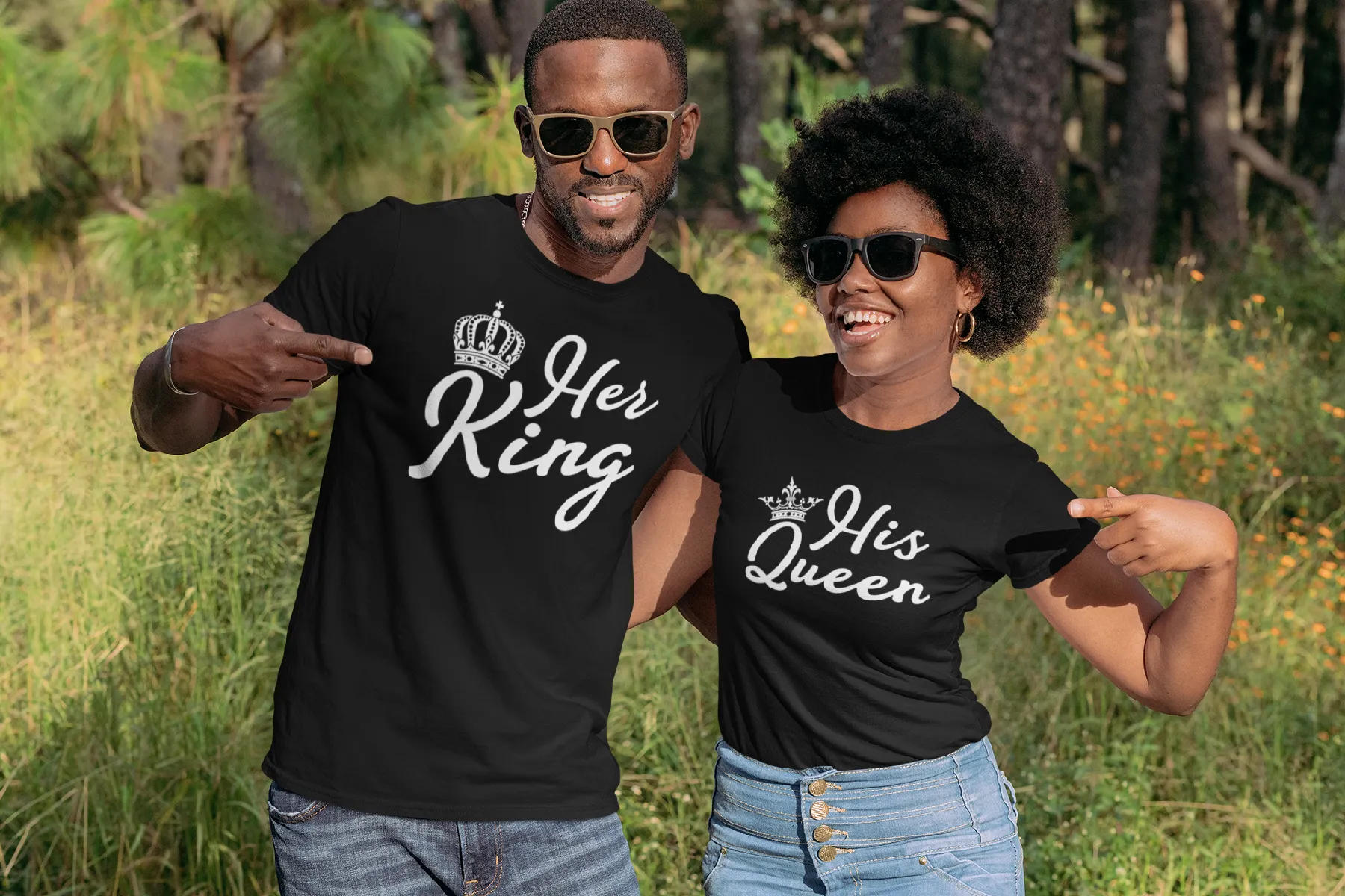 Her King and His Queen Couples T-Shirts