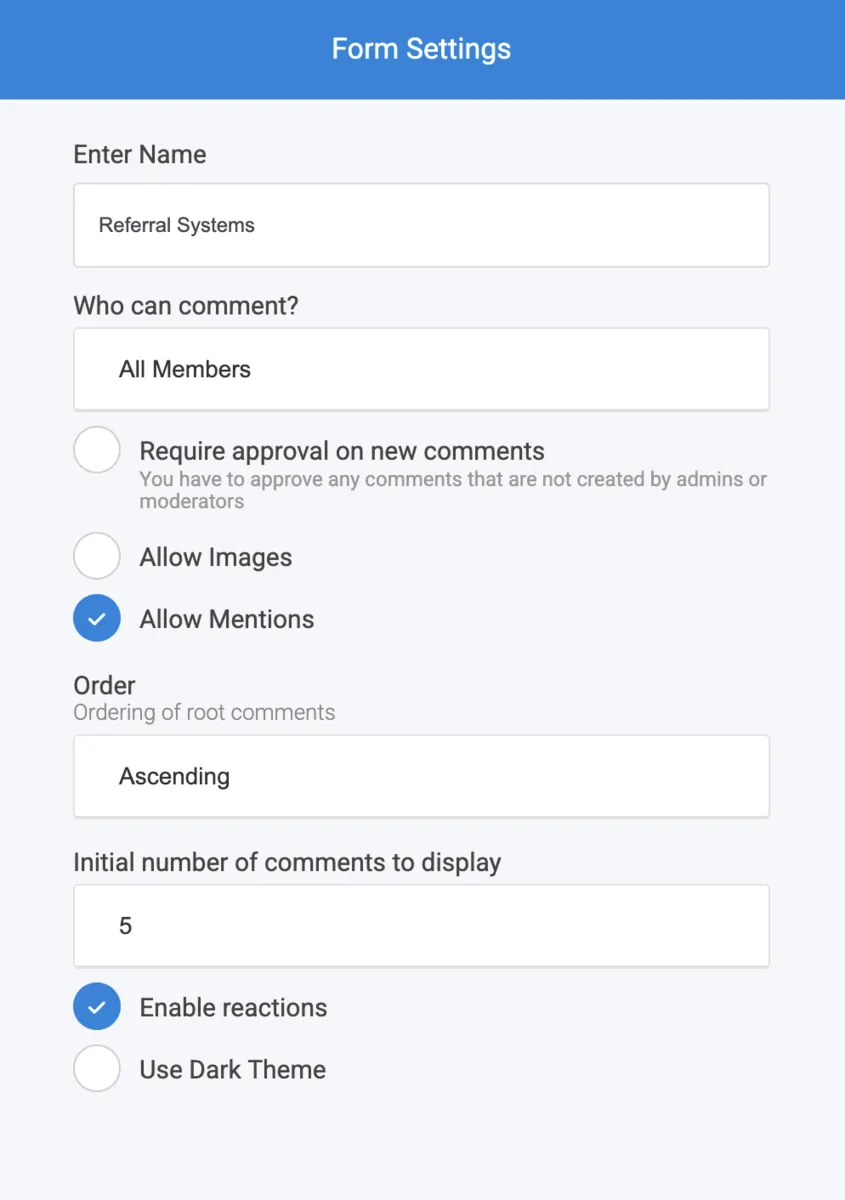 Comment Area