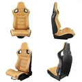 R-EP Adjustable Racing Seat Universal Bucket Seat for Sports Car & Simulator | Black-Red PVC Leather XH-1054-BR