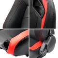 R-EP Adjustable Racing Seat Universal Bucket Seat for Sports Car & Simulator | Black-Red PVC Leather XH-1054-BR