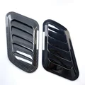 2Pcs Universal Carbon Fiber Car Decorative Cell Air Flow Intake Hood Scoop Bonnet Vent Cover Stickers Decoration Styling