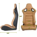 Universal Adjustable Racing Seat | 3D PVC Leather Reclinable Sports Bucket Seat for Car (Black, Yellow, Red)