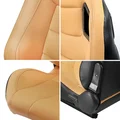 Universal Adjustable Racing Seat | 3D PVC Leather Reclinable Sports Bucket Seat for Car (Black, Yellow, Red)