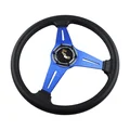 Universal 14 Inch 350mm PU Leather Racing Steering Wheel | Deep Dish Drift Corn Style with Logo