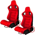Universal Adjustable Racing Seat | 3D PVC Leather Reclinable Sports Bucket Seat for Car (Black, Yellow, Red)