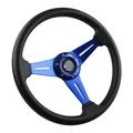 Universal 14 Inch 350mm PU Leather Racing Steering Wheel | Deep Dish Drift Corn Style with Logo