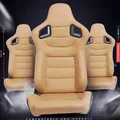 Universal Adjustable Racing Seat | 3D PVC Leather Reclinable Sports Bucket Seat for Car (Black, Yellow, Red)