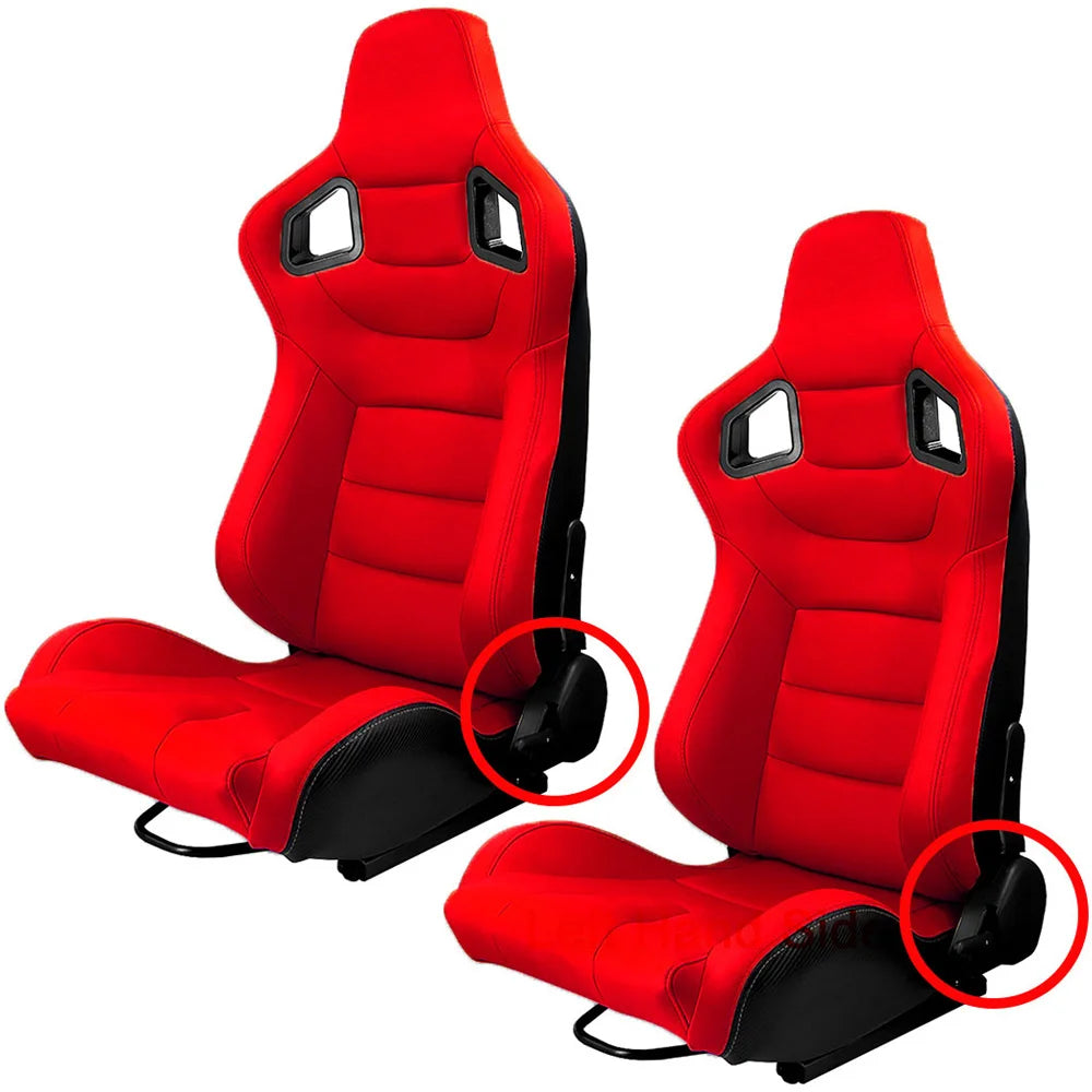 Universal Adjustable Racing Seat | 3D PVC Leather Reclinable Sports Bucket Seat for Car (Black, Yellow, Red)