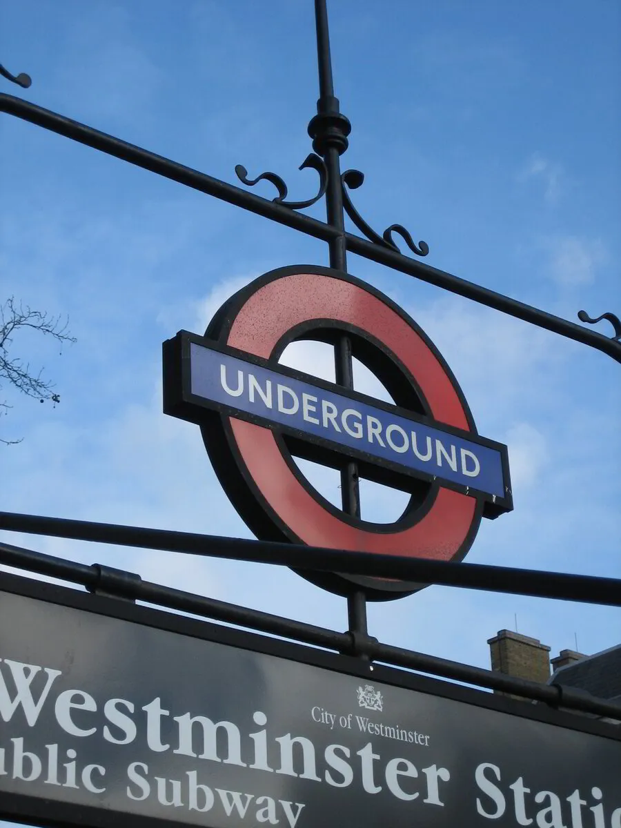 Westminster Underground tube station sign