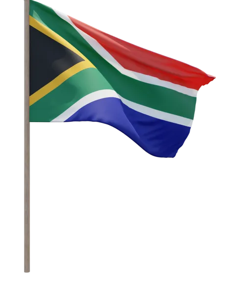 South African 90cm x 60cm Waving Flag (With Stick)