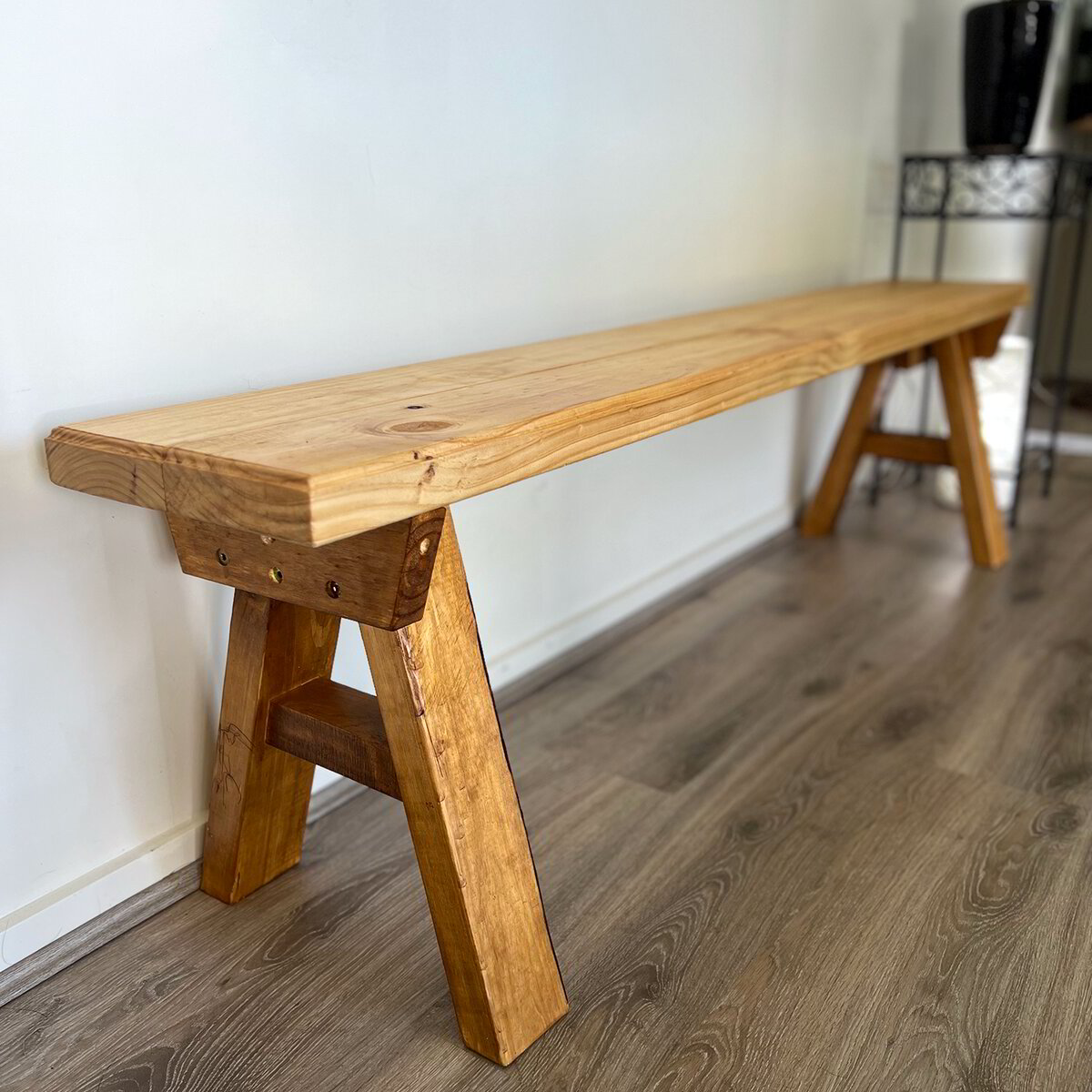 Reclaimed wood bench seat Vista Woodshed