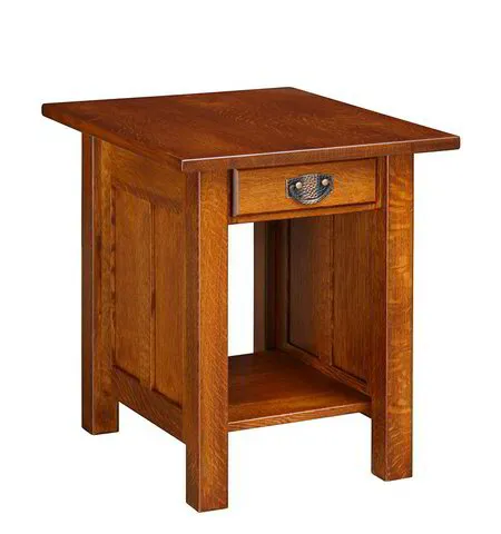 Panel Mission End Table w Drawer