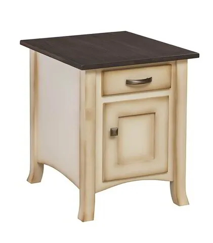Breezy Point Enclosed End Table Country White