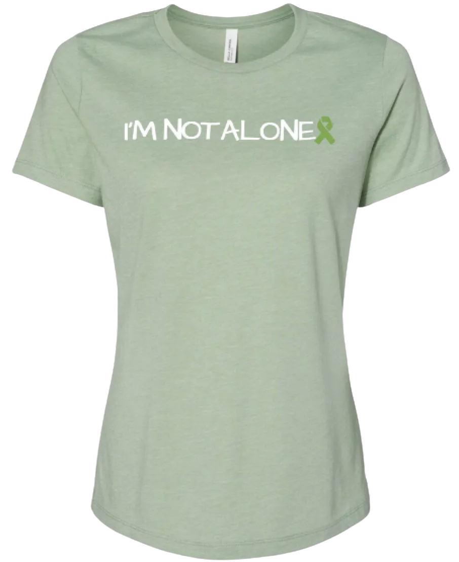 Green Ribbon Mental Health Awareness T-Shirt - I'm Not Alone/We Are Stronger Together 
