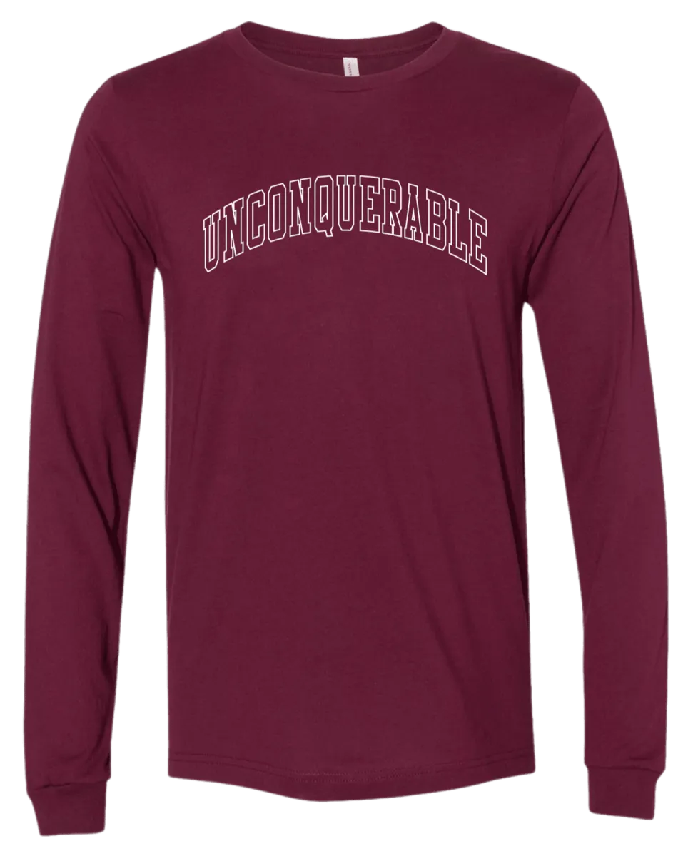 Unconquerable Jersey Long Sleeve Tee Maroon