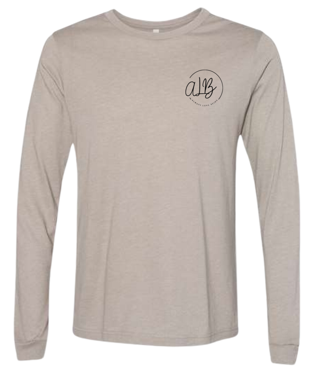 Always Love Being | Buy Unisex Heather Stone Long Sleeve Tee - Size ...