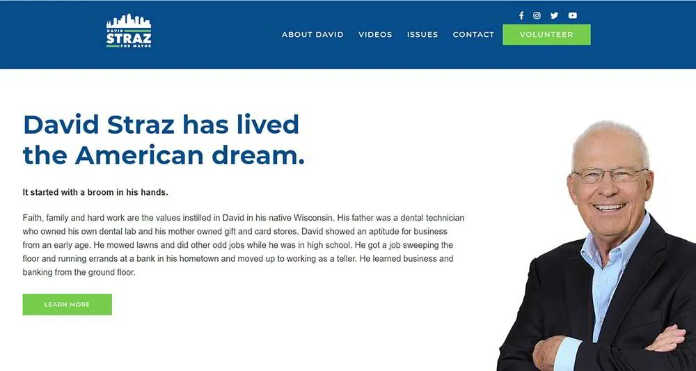 David Straz Political Website