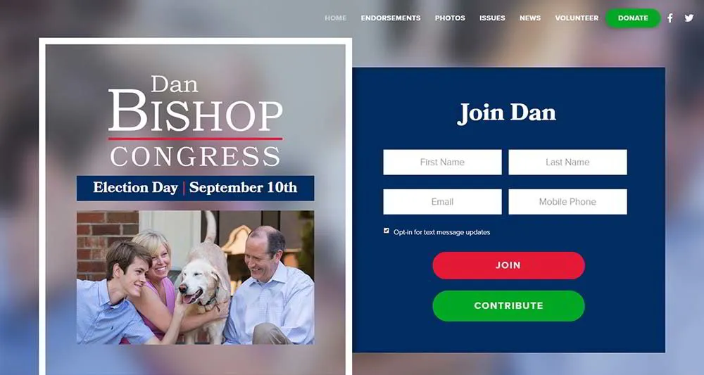 Dan Bishop for Congress Campaign Website