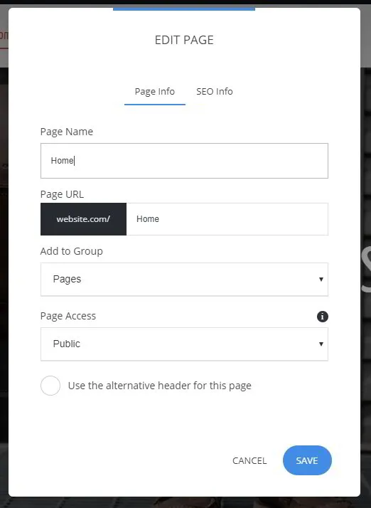 Add Only Page Example Adding a Page