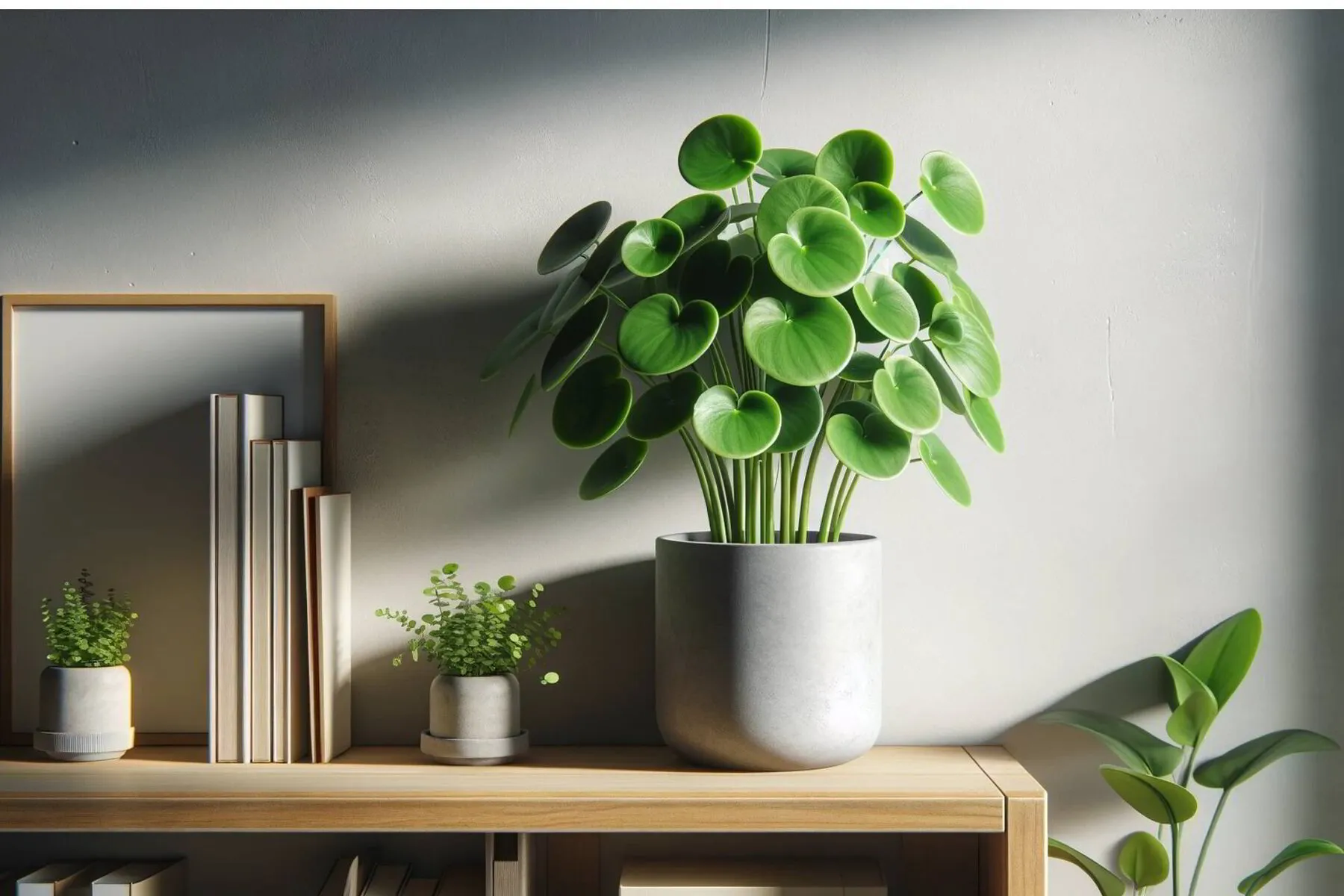 Pilea Peperomioides, also known as the Chinese money plant, with its characteristic round, green leaves