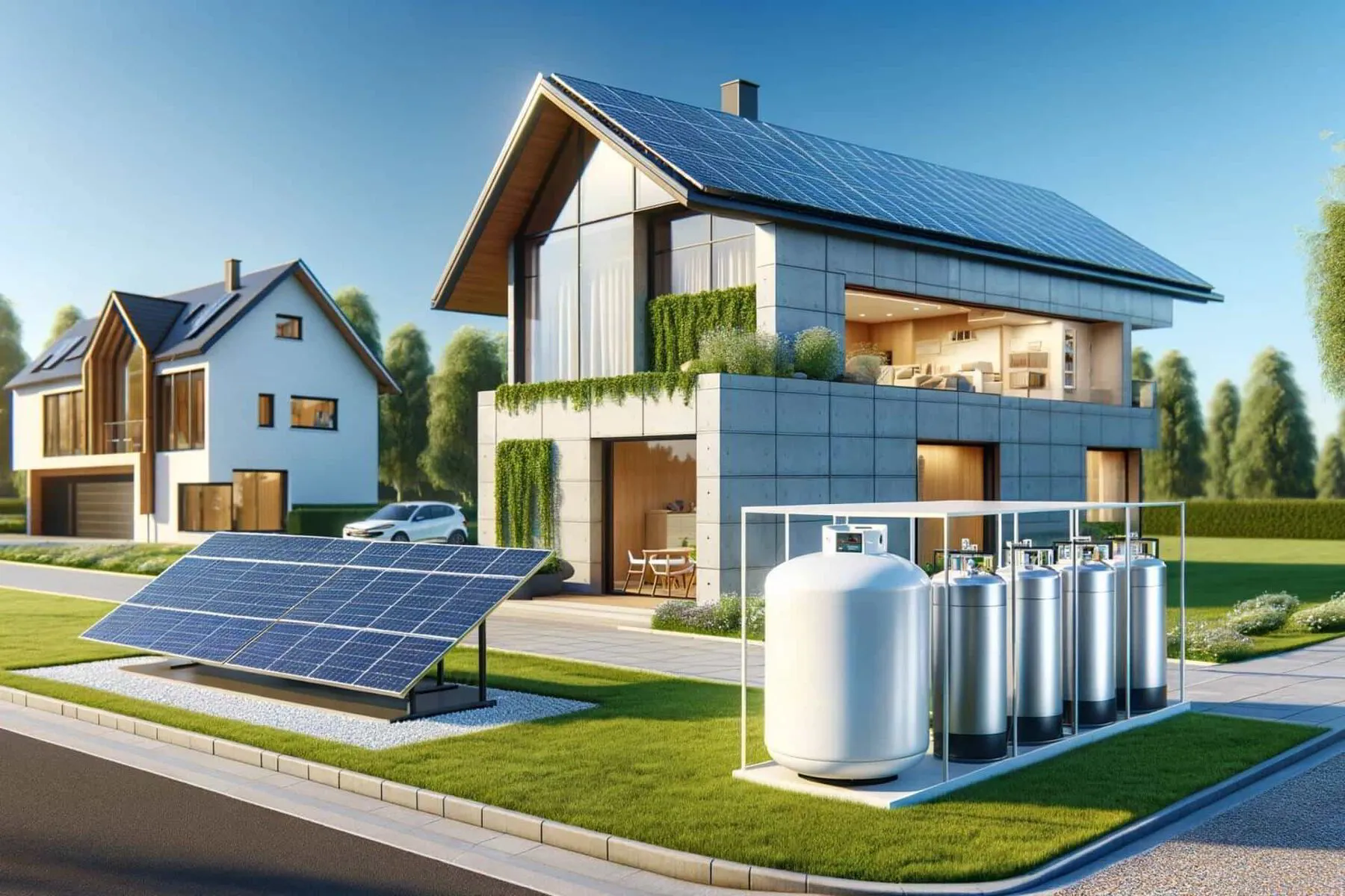 New home with solar and hydrogen storage