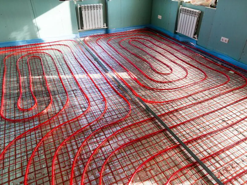 Radiant floor heating during installation