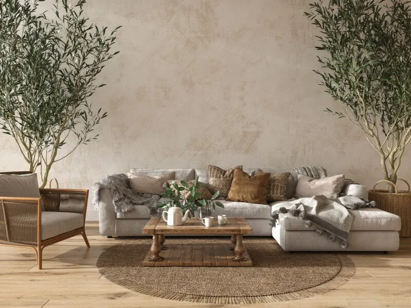 Scandinavian style farmhouse living room