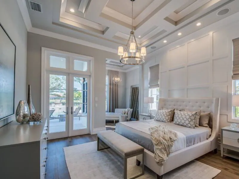 bedroom with architectural features