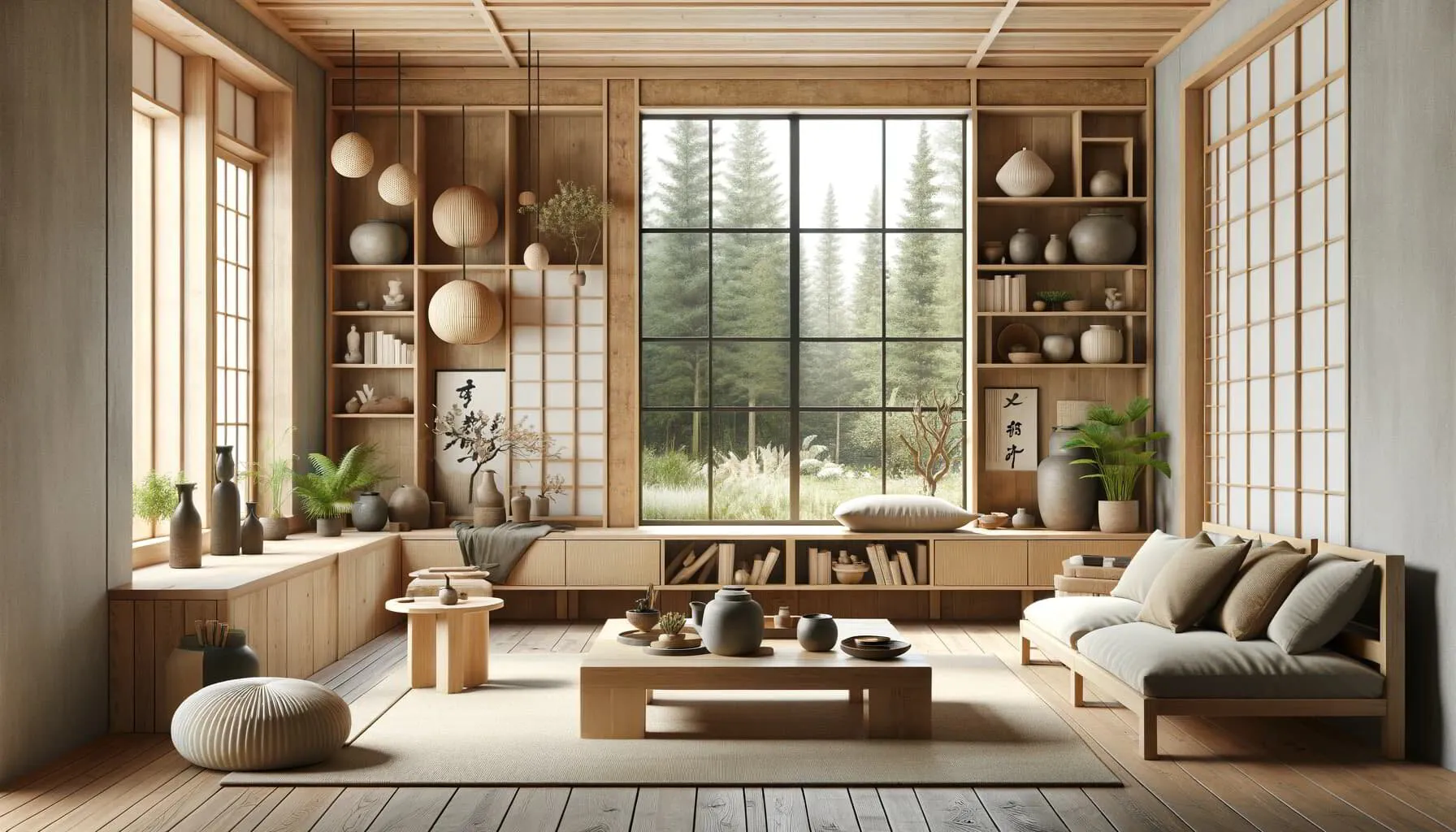 japandi interior design scene