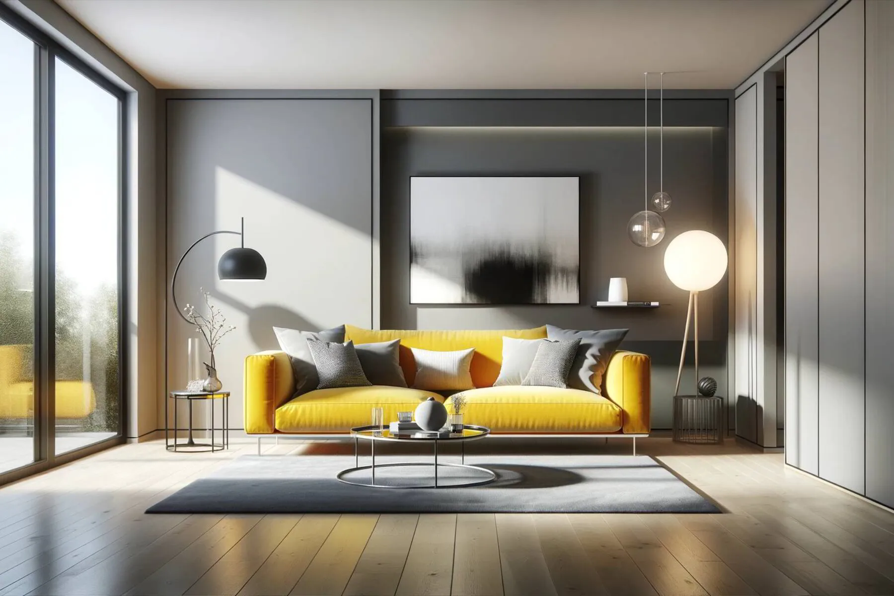 modern interior design image highlighting the principle of emphasis
