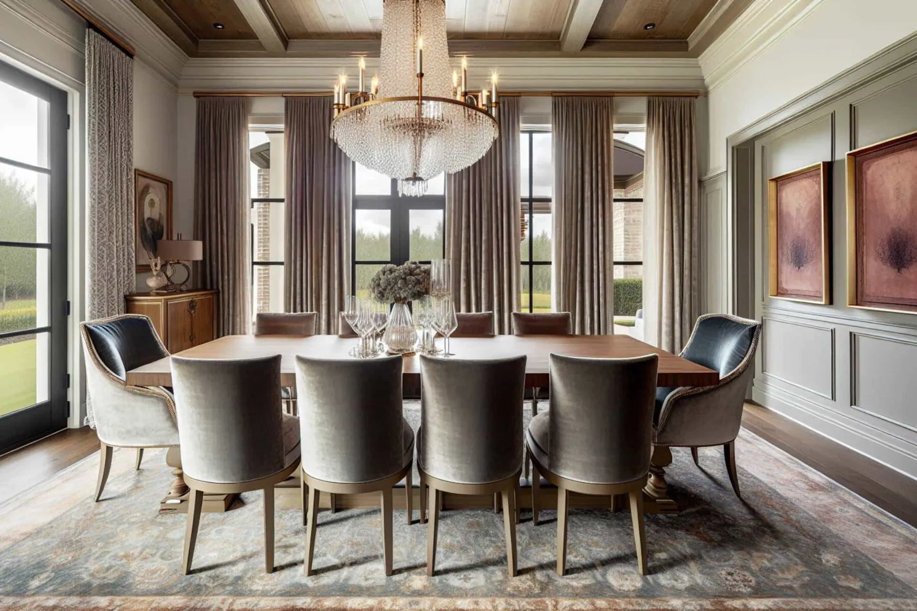 well-proportioned dining room with a focal point