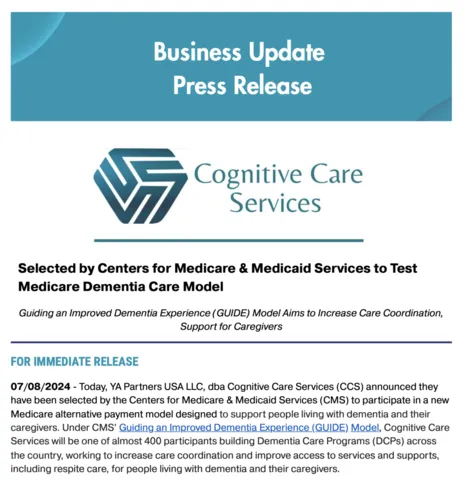 Cognitive Care Services - CMS GUIDE Model