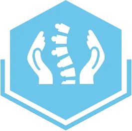hands holding spine icon